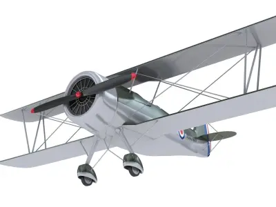 British Royal Navy Biplane 3D model
