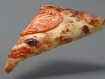 Realistic Pizza Piece 1 3D model