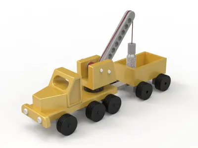 Mountable crane truck Low-poly 3D model