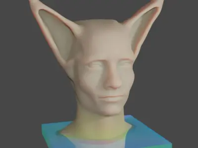 elf 3D model head of sphinx Low-poly 3D model