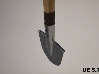 Steel Shovel - Game Ready PBR Tool Survival Prop Low-poly 3D model