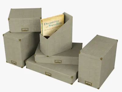 Restoration Hardware Linen Office Storage Accessories Fog Low-poly 3D model