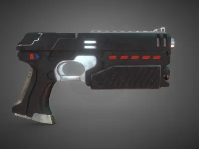 Gun Dredd Low-poly 3D model