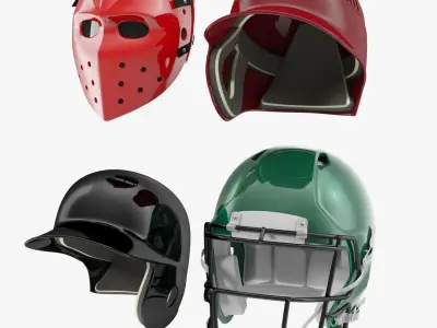 Sport Helmets Collection 3D model