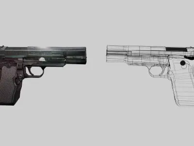 Pistol RV 3D models Low-poly 3D model