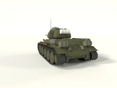 Tank Cartoon Stylized Russian T 34 85 Low-poly 3D model