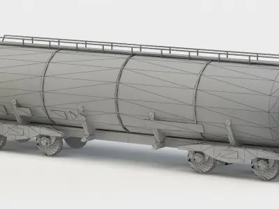 Train wagon Low-poly 3D model