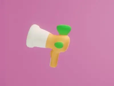 Cartoon Gun Low-poly 3D model