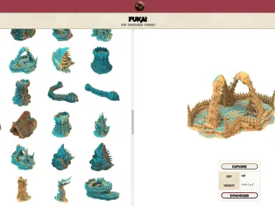 Fukai Alien Hive Tortured Forest Free 3D print model
