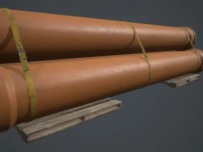 Drain Pipes PBR Game Ready Low-poly 3D model