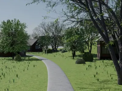 Serene Mountain Village 3D model purchase