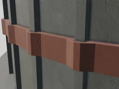 Concrete Tower Silo Low-poly 3D model