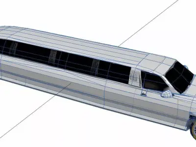 Lincoln Continental Limousine Low Poly Luxury Limo Model Low-poly 3D model