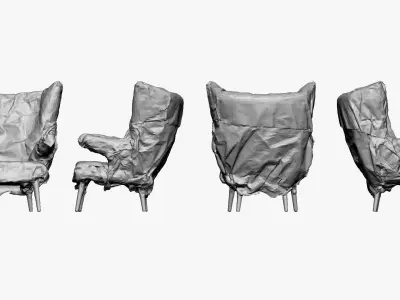001274 old ghosty chair lowpoly 3D model