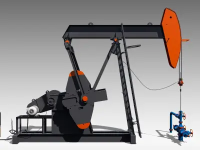 Conventional Pumpjack 3D model