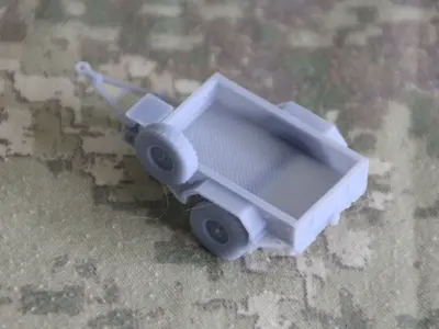 Military trailer with open bed and canopy - New Zealand Military 3D print model