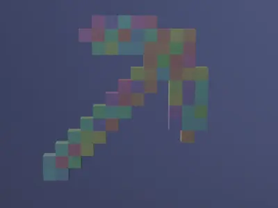 Minecraft Wooden Pickaxe And Shovel Must Read Description Low-poly 3D model