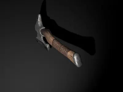 Medieval battle axe Low-poly 3D model get