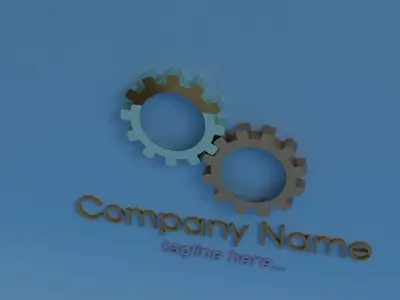Abstract name logo Low-poly 3D model