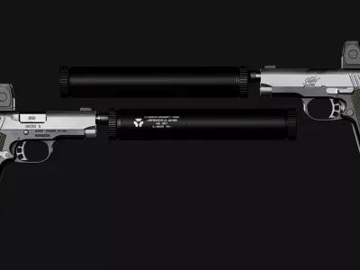 Kimber Micro 9 Trijicon RMR SD or Comp Attachments Low-poly 3D model