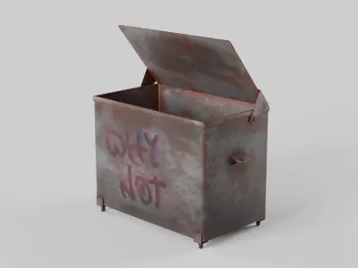 Dirty Trash Container Low-poly 3D model
