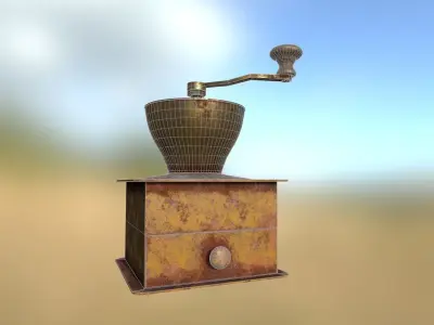 Rusty Coffee Grinder Low-poly 3D model