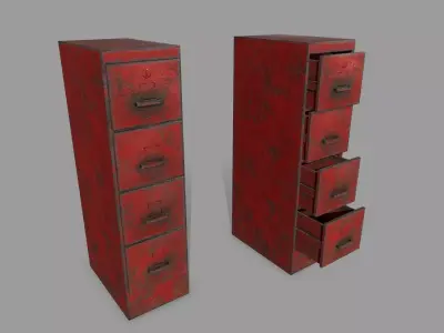 Cabinet metal Low-poly 3D model