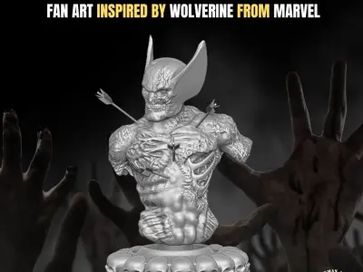 Logan Zombie Bust Fan Art 3D print model