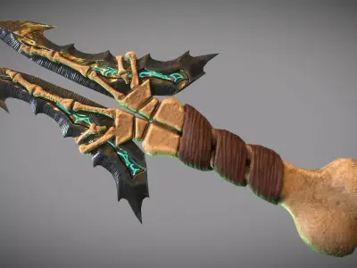 Skeleton dagger Low-poly 3D model