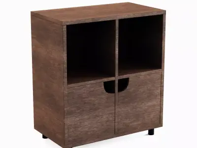 Simple Bookcase A 03 Low-poly 3D model