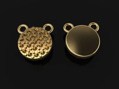 ROUND CLUSTER STUD PENDANT 1MM SMALL SIZE 3D print model