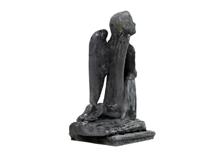 Funeral Sculpture Monument Angel Low-poly 3D model purchase