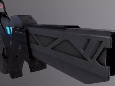 Sci-Fi Gun Low-poly 3D model order