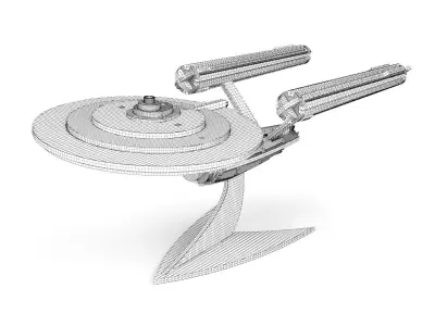 Spaceship wooden toy 08 3D model