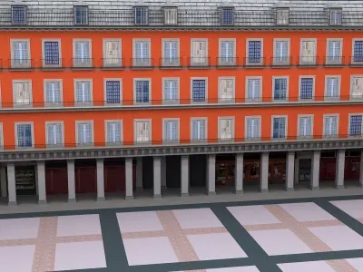 Plaza Mayor Square Madrid Paris 3d Model