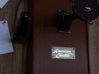 Antique crank phone 3D model