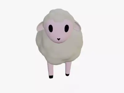 Cute Sheep Low-poly 3D model