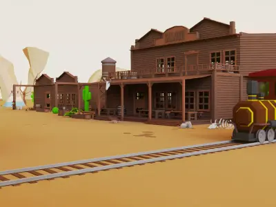 Western Pack - 102 Assets Low-poly 3D model