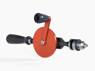 Drill Machine hardware tool Hand Drill Low-poly 3D model