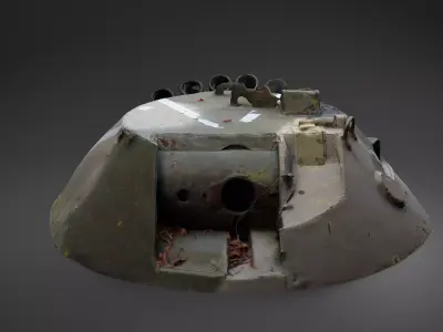 Destroyed russian Combat Module BTR-80 turret Photoscan 3D model
