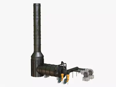 Industrial Thermo Oxidizer Low-poly 3D model