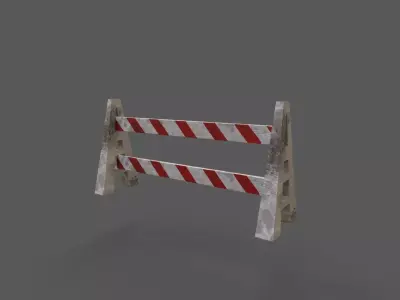 Construction barrier Low-poly 3D model purchase