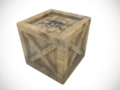 Wooden Crate Low-poly 3D model 4