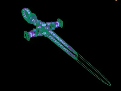 0163 - Stylish Antique Sword Pendant 3D print model