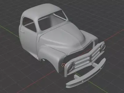 1954 Studebaker 3R cab truck 3D print model