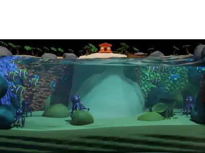 Treasure Island Scenery Low-poly 3D model