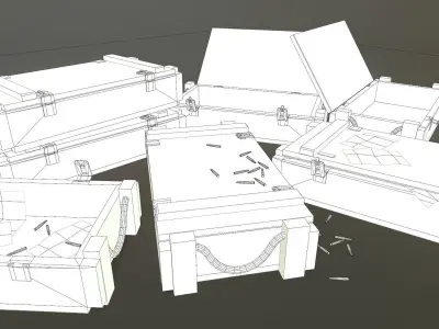 Ammo Crate Low-poly 3D model purchase
