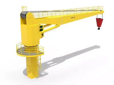 Ship Deck Crane 24T 3D model