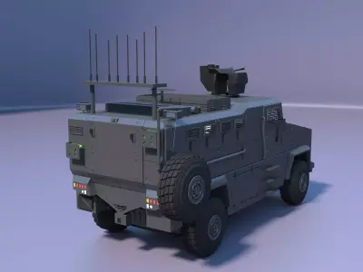 BMC KIRPI II 4X4 TURKISH ARMY Low Poly Model Low-poly 3D model