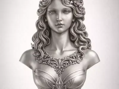 Aphrodite Goddess Pendant 3D Printable Model 3D print model